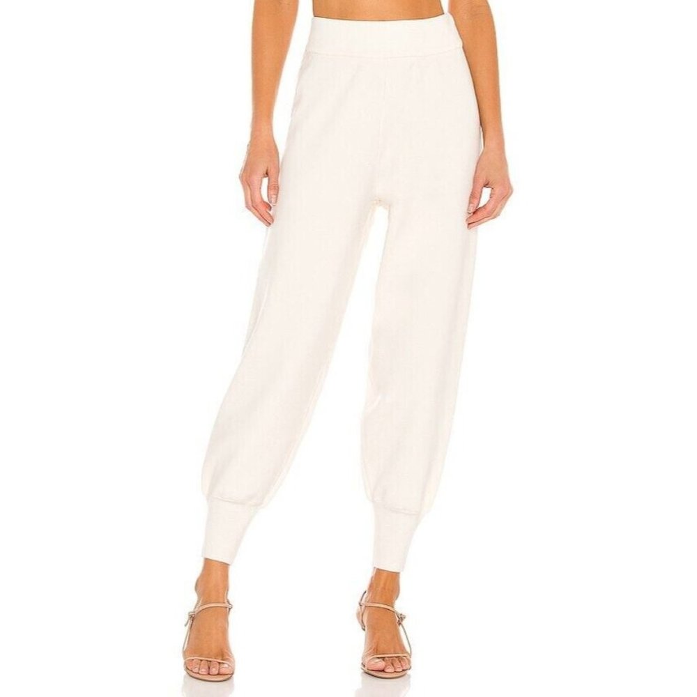 Ronny Kobo Jovita Knit Jogger Pants Eggshell White
